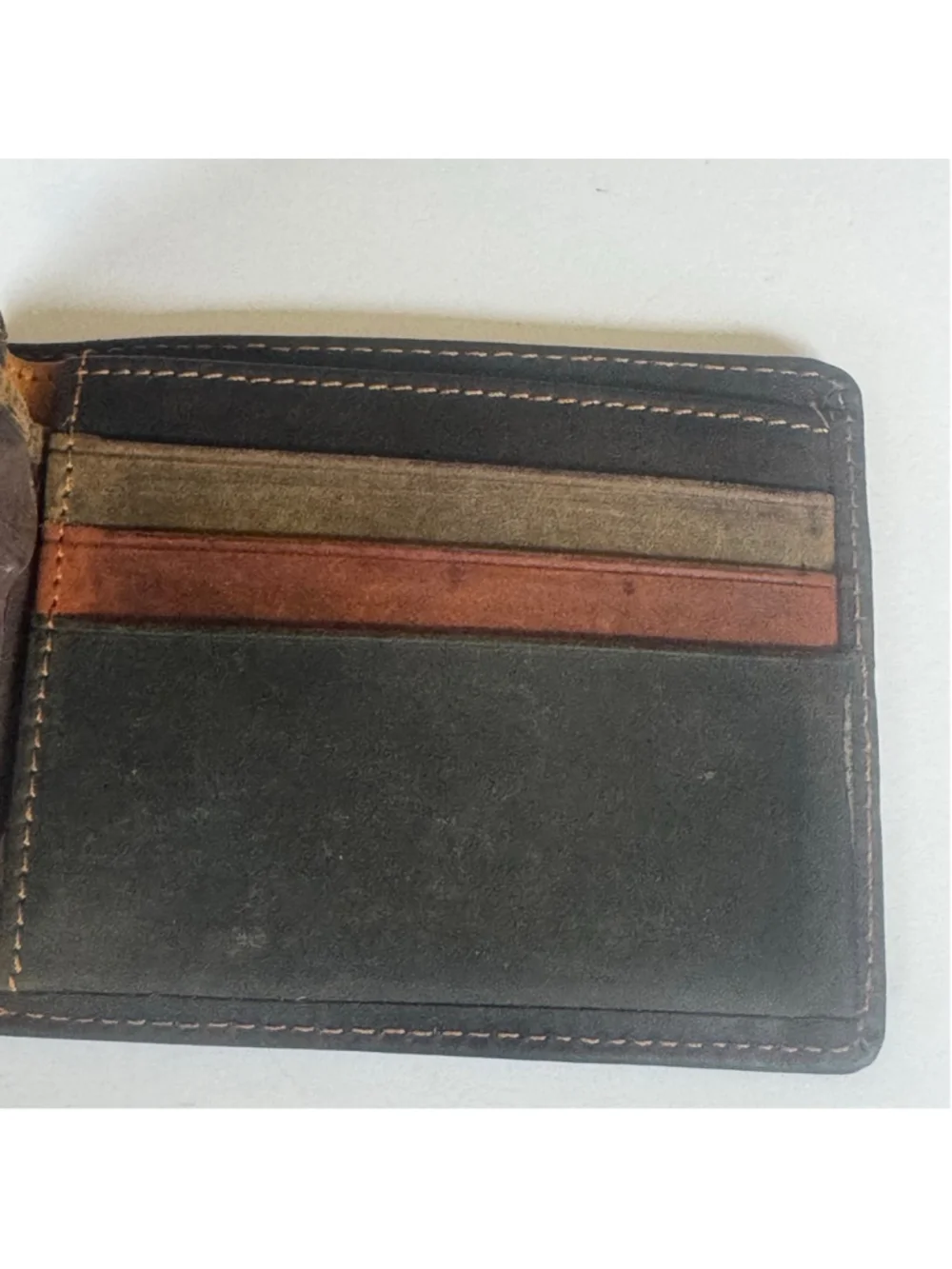 Tumi Leather Hair-On-Hide Bifold Wallet Brown Patchwork Southwestern Coin Zip